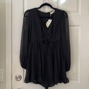 Urban Outfitters/Kiss The Sky Black Long Sleeve Romper Playsuit